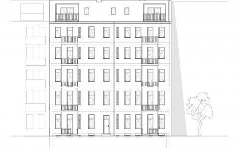 Dachgeschossausbau und Balkonanbau Heidelbergerstraße - Ansicht Süd